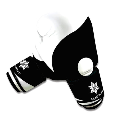 Black And White Yin Yang Symbol Print Boxing Gloves