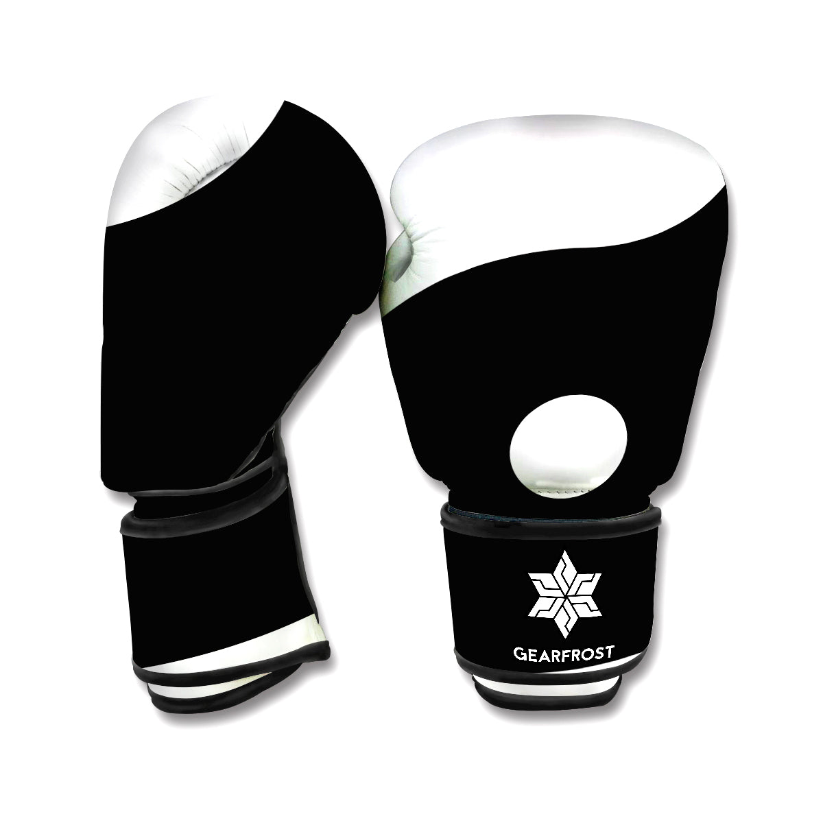 Black And White Yin Yang Symbol Print Boxing Gloves