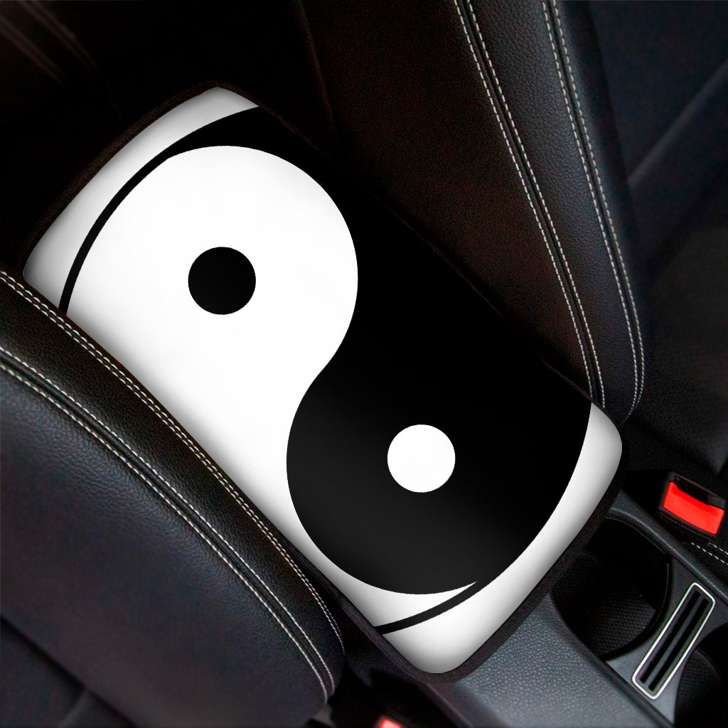 Black And White Yin Yang Symbol Print Car Center Console Cover