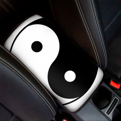 Black And White Yin Yang Symbol Print Car Center Console Cover