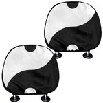 Black And White Yin Yang Symbol Print Car Headrest Covers