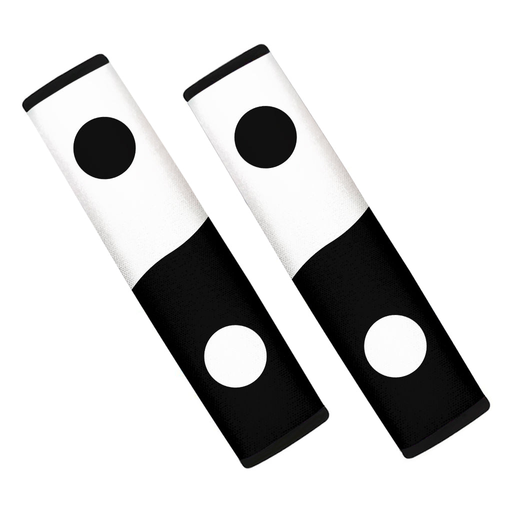 Black And White Yin Yang Symbol Print Car Seat Belt Covers