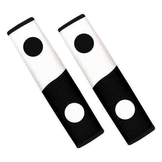 Black And White Yin Yang Symbol Print Car Seat Belt Covers