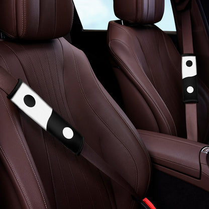 Black And White Yin Yang Symbol Print Car Seat Belt Covers