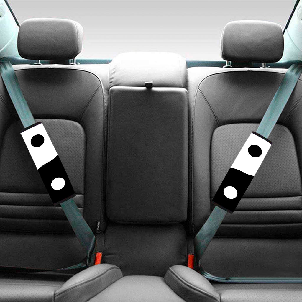 Black And White Yin Yang Symbol Print Car Seat Belt Covers