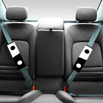 Black And White Yin Yang Symbol Print Car Seat Belt Covers
