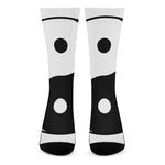 Black And White Yin Yang Symbol Print Crew Socks