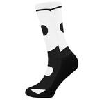 Black And White Yin Yang Symbol Print Crew Socks