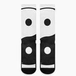 Black And White Yin Yang Symbol Print Crew Socks