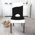 Black And White Yin Yang Symbol Print Dining Chair Slipcover
