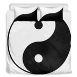 Black And White Yin Yang Symbol Print Duvet Cover Bedding Set
