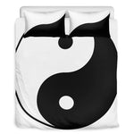 Black And White Yin Yang Symbol Print Duvet Cover Bedding Set