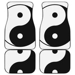 Black And White Yin Yang Symbol Print Front and Back Car Floor Mats