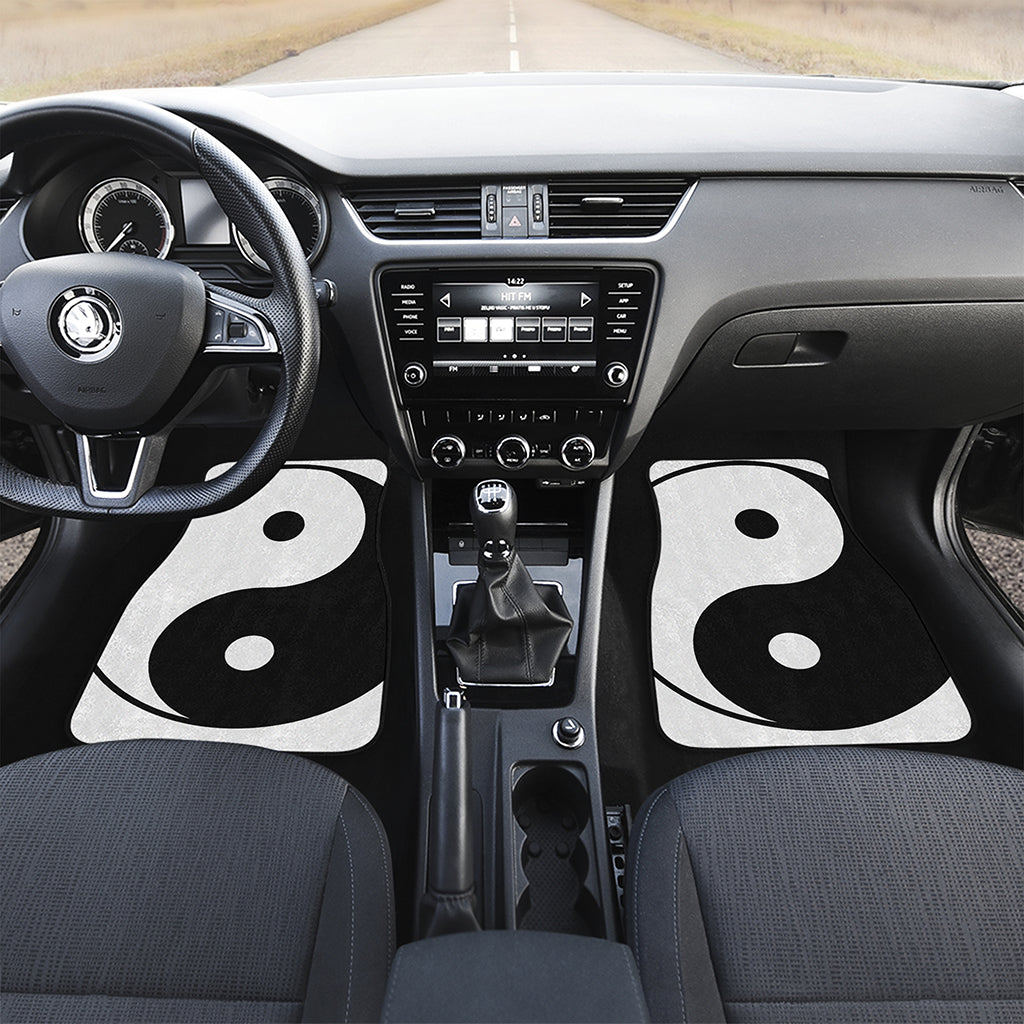 Black And White Yin Yang Symbol Print Front and Back Car Floor Mats