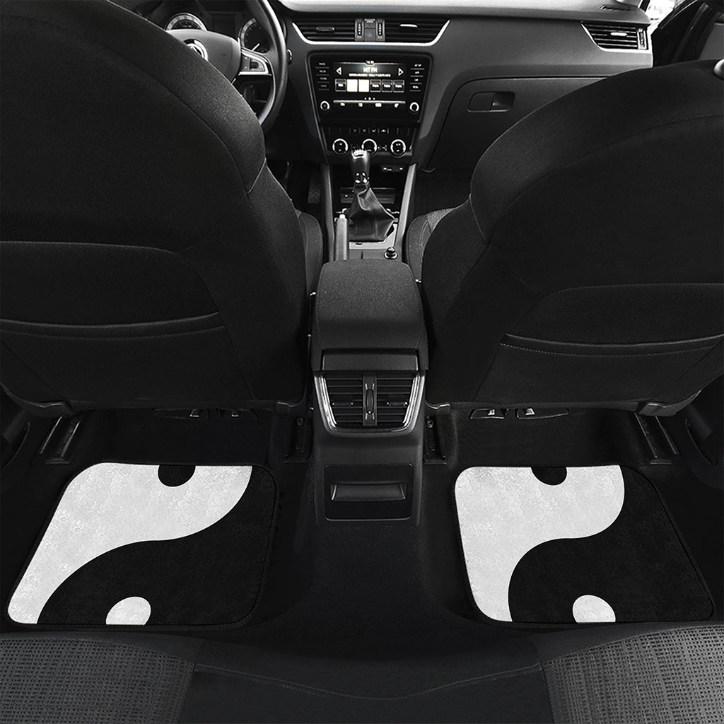 Black And White Yin Yang Symbol Print Front and Back Car Floor Mats