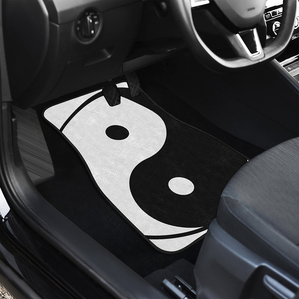 Black And White Yin Yang Symbol Print Front and Back Car Floor Mats