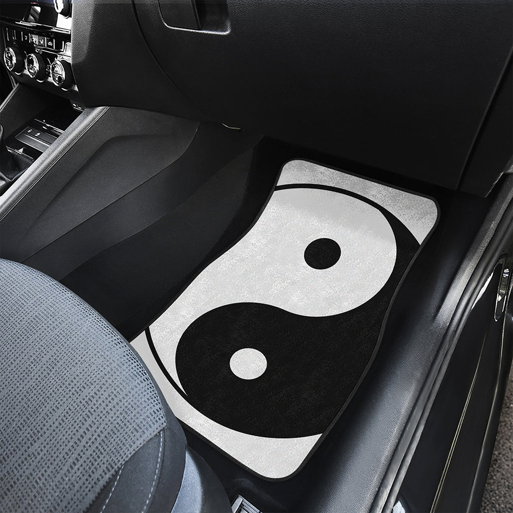 Black And White Yin Yang Symbol Print Front and Back Car Floor Mats