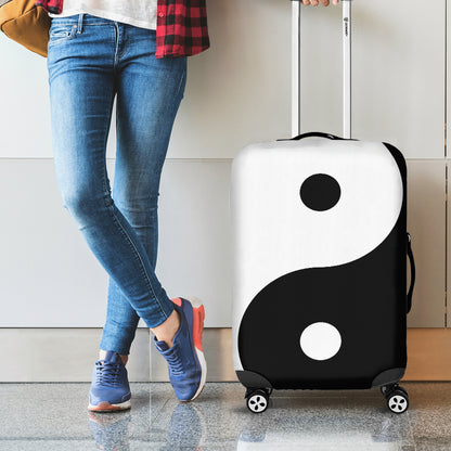 Black And White Yin Yang Symbol Print Luggage Cover