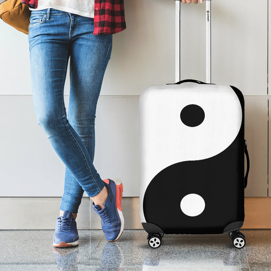 Black And White Yin Yang Symbol Print Luggage Cover