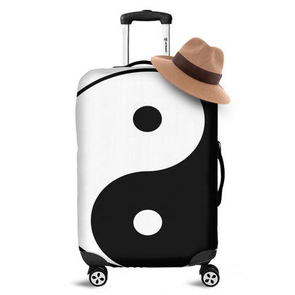 Black And White Yin Yang Symbol Print Luggage Cover