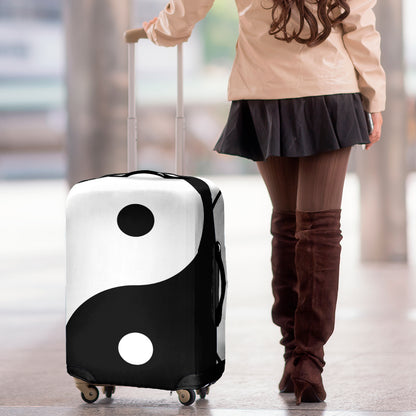 Black And White Yin Yang Symbol Print Luggage Cover