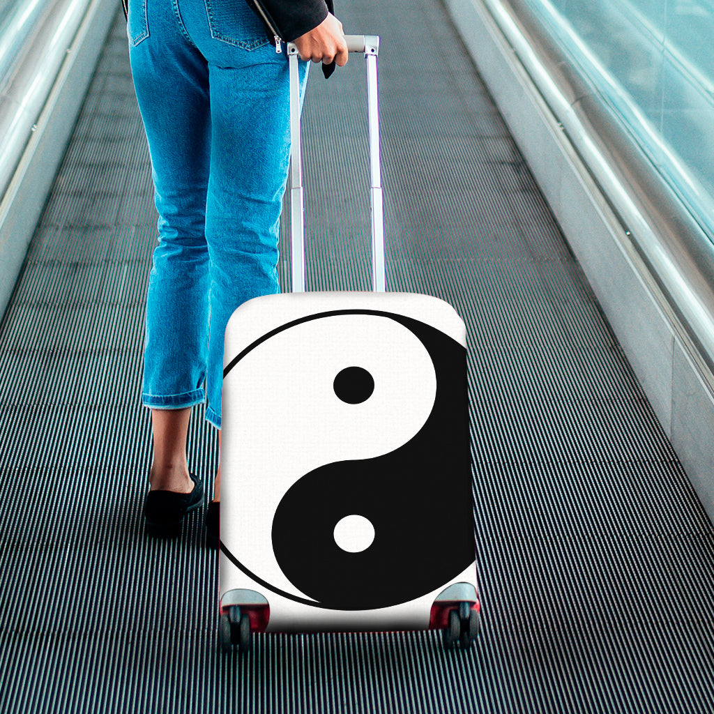 Black And White Yin Yang Symbol Print Luggage Cover