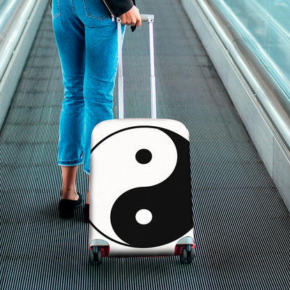 Black And White Yin Yang Symbol Print Luggage Cover