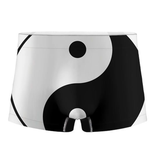 Black And White Yin Yang Symbol Print Men's Boxer Briefs
