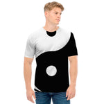 Black And White Yin Yang Symbol Print Men's T-Shirt