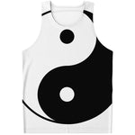 Black And White Yin Yang Symbol Print Men's Tank Top