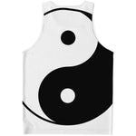 Black And White Yin Yang Symbol Print Men's Tank Top