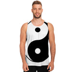 Black And White Yin Yang Symbol Print Men's Tank Top