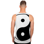Black And White Yin Yang Symbol Print Men's Tank Top