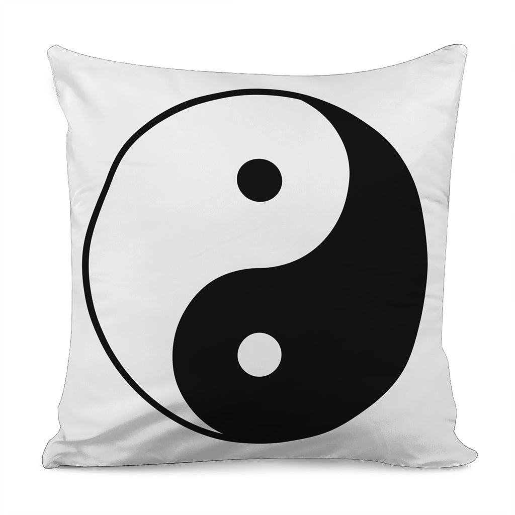 Black And White Yin Yang Symbol Print Pillow Cover