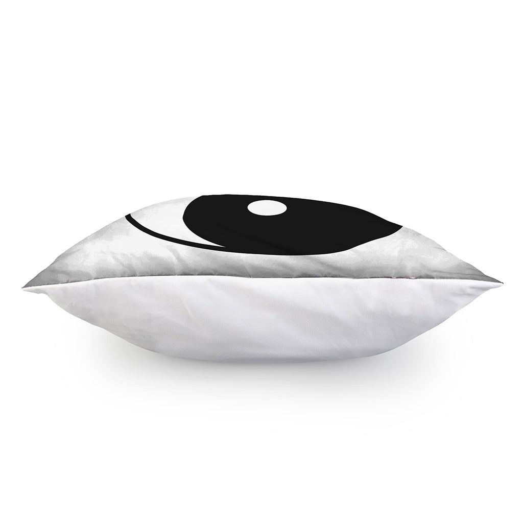 Black And White Yin Yang Symbol Print Pillow Cover