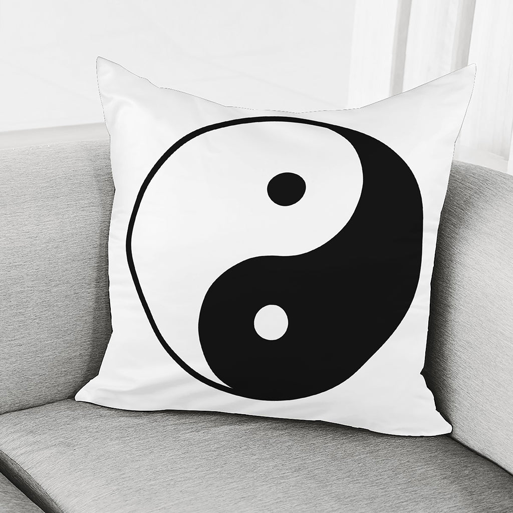 Black And White Yin Yang Symbol Print Pillow Cover