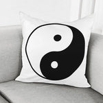 Black And White Yin Yang Symbol Print Pillow Cover