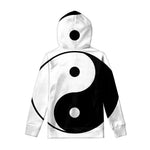 Black And White Yin Yang Symbol Print Pullover Hoodie