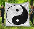 Black And White Yin Yang Symbol Print Quilt