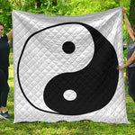 Black And White Yin Yang Symbol Print Quilt