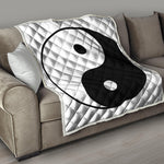 Black And White Yin Yang Symbol Print Quilt