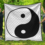 Black And White Yin Yang Symbol Print Quilt