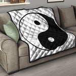 Black And White Yin Yang Symbol Print Quilt
