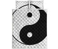 Black And White Yin Yang Symbol Print Quilt Bed Set