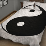 Black And White Yin Yang Symbol Print Quilt Bed Set