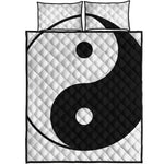 Black And White Yin Yang Symbol Print Quilt Bed Set