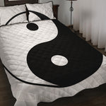 Black And White Yin Yang Symbol Print Quilt Bed Set