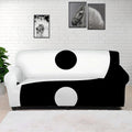 Black And White Yin Yang Symbol Print Sofa Cover