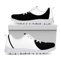 Black And White Yin Yang Symbol Print White Running Shoes