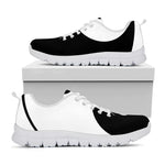 Black And White Yin Yang Symbol Print White Sneakers